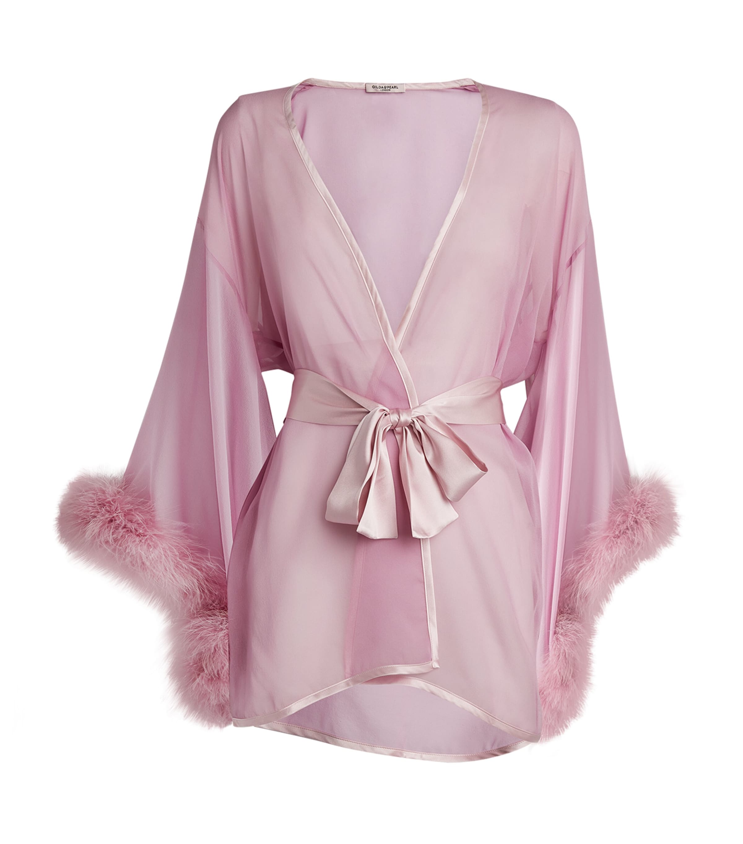 Silk Marabou Feather-Trimmed Diana Robe