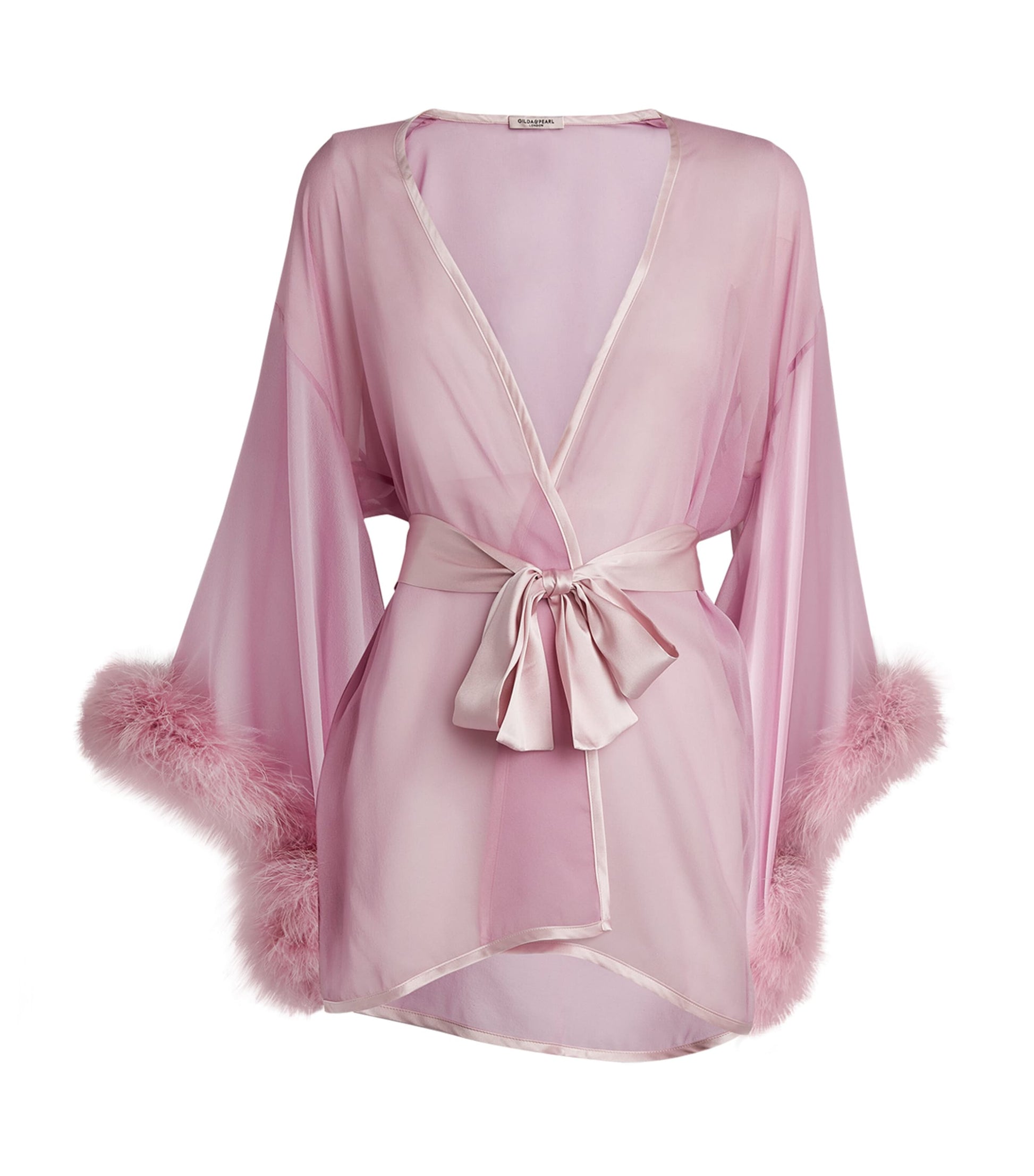 Silk Marabou Feather-Trimmed Diana Robe