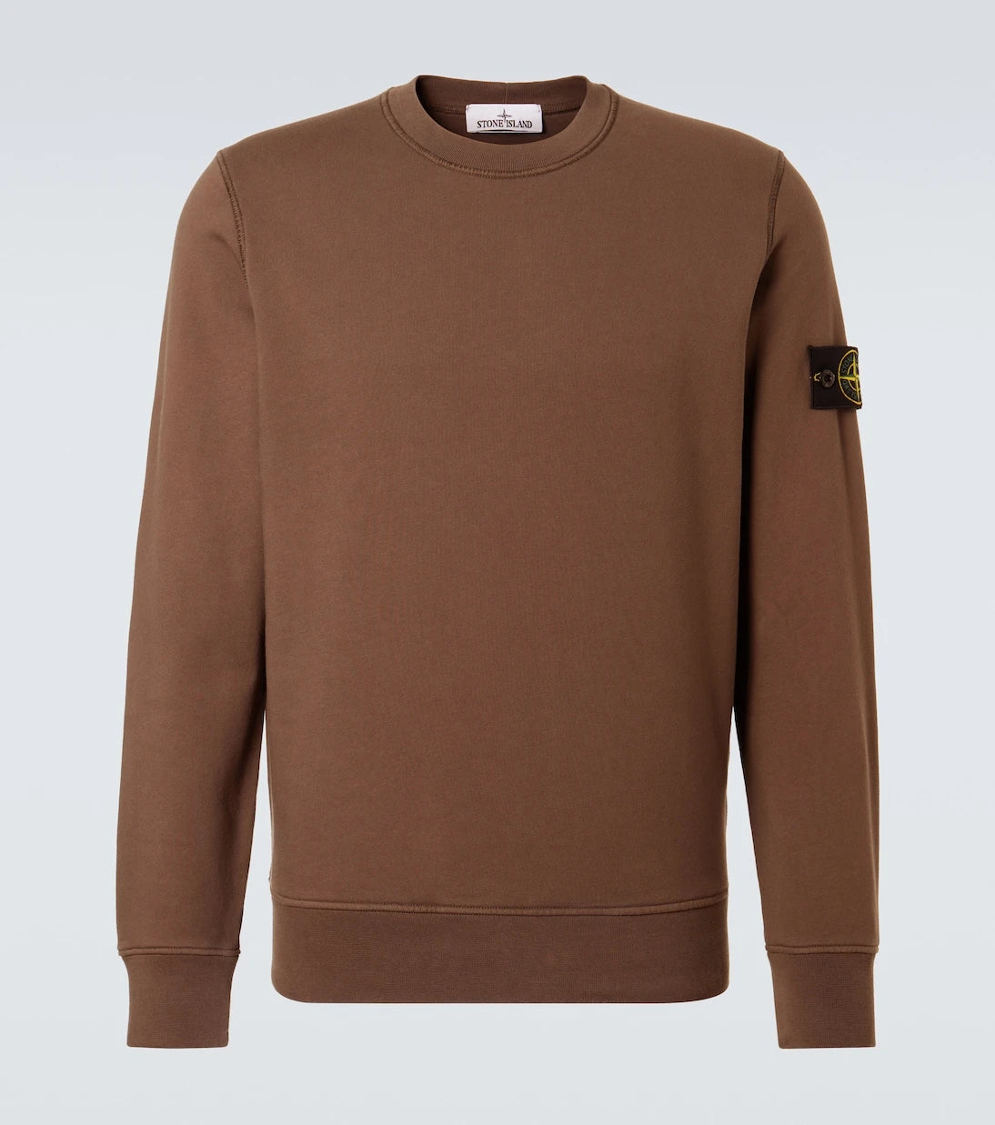 Stone Island - سويت شيرت من صوف القطن بتطريز البوصلة