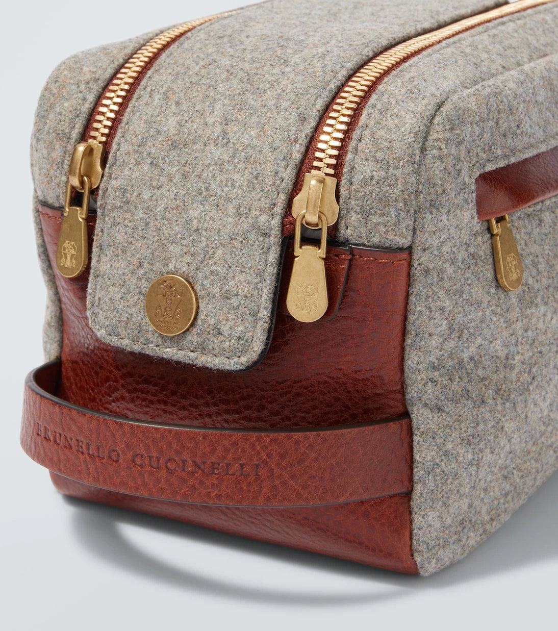 Brunello Cucinelli - Leather-trimmed toiletry bag