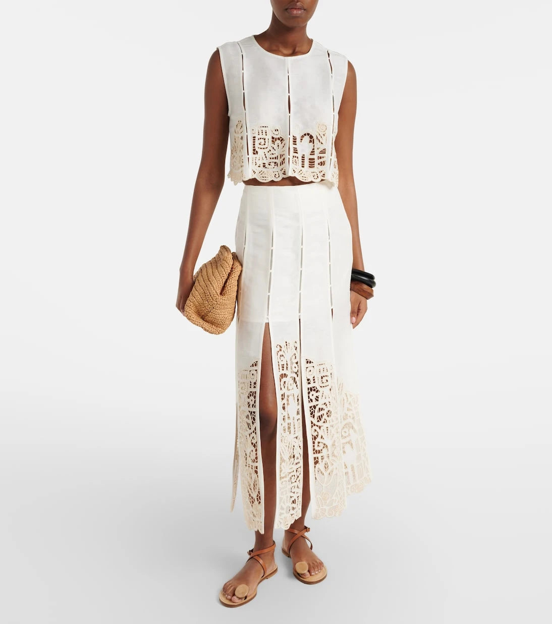 Alémais - Rosemary embroidered linen-blend top