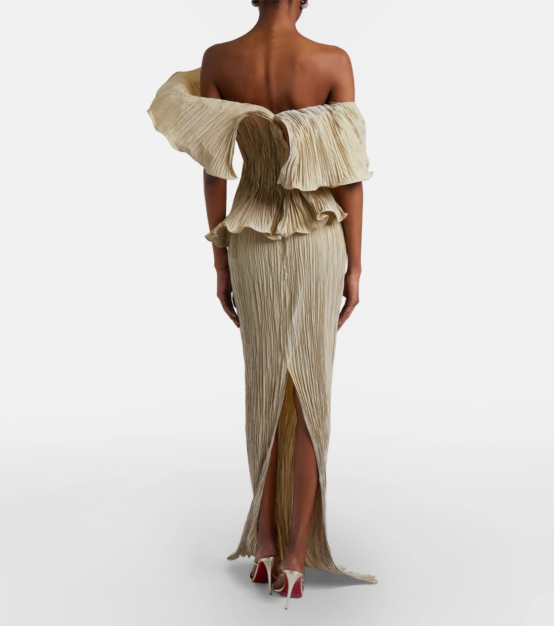 Marmar Halim - One-shoulder pleated taffeta gown