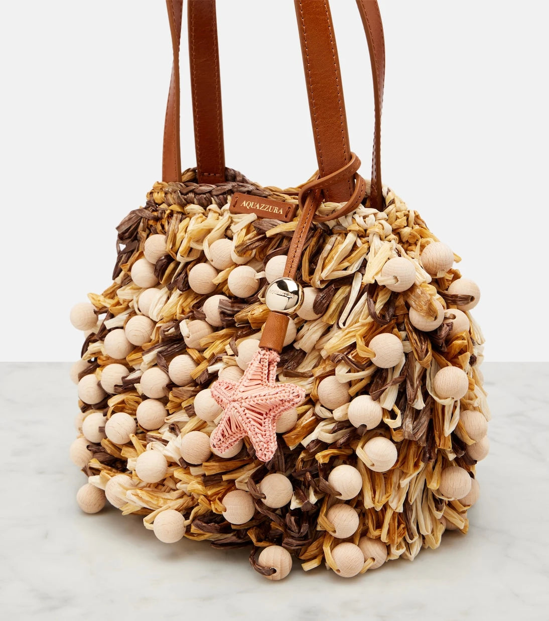 Aquazzura - Pom Pom beaded top-handle bag