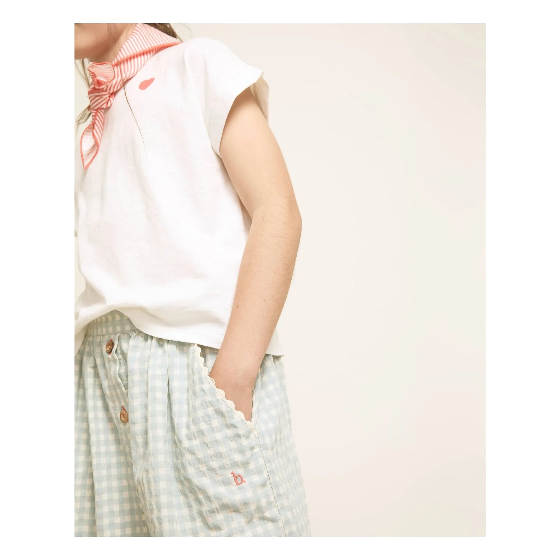 Búho - Gingham Seersucker skirt | Aqua