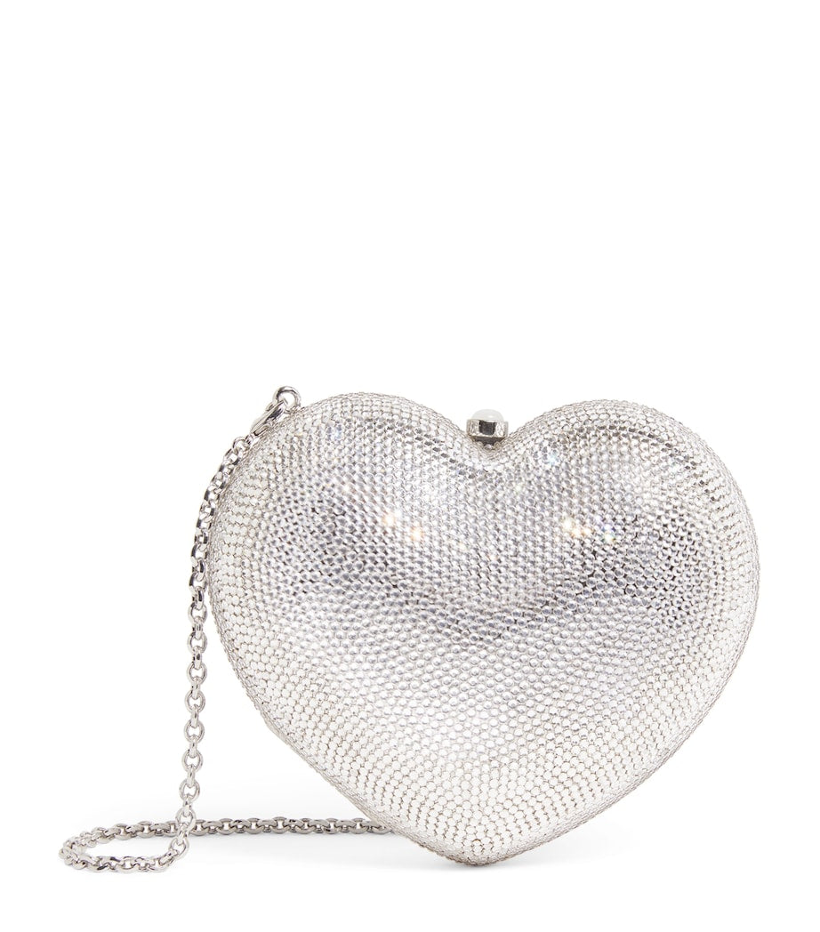 Judith Leiber Silver L'Amour Petit Cœur Clutch Bag