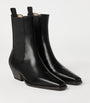 Brunello Cucinelli Black Leather Chelsea Heeled Boots 50
