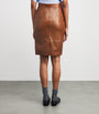 Brown Lambskin Midi Skirt