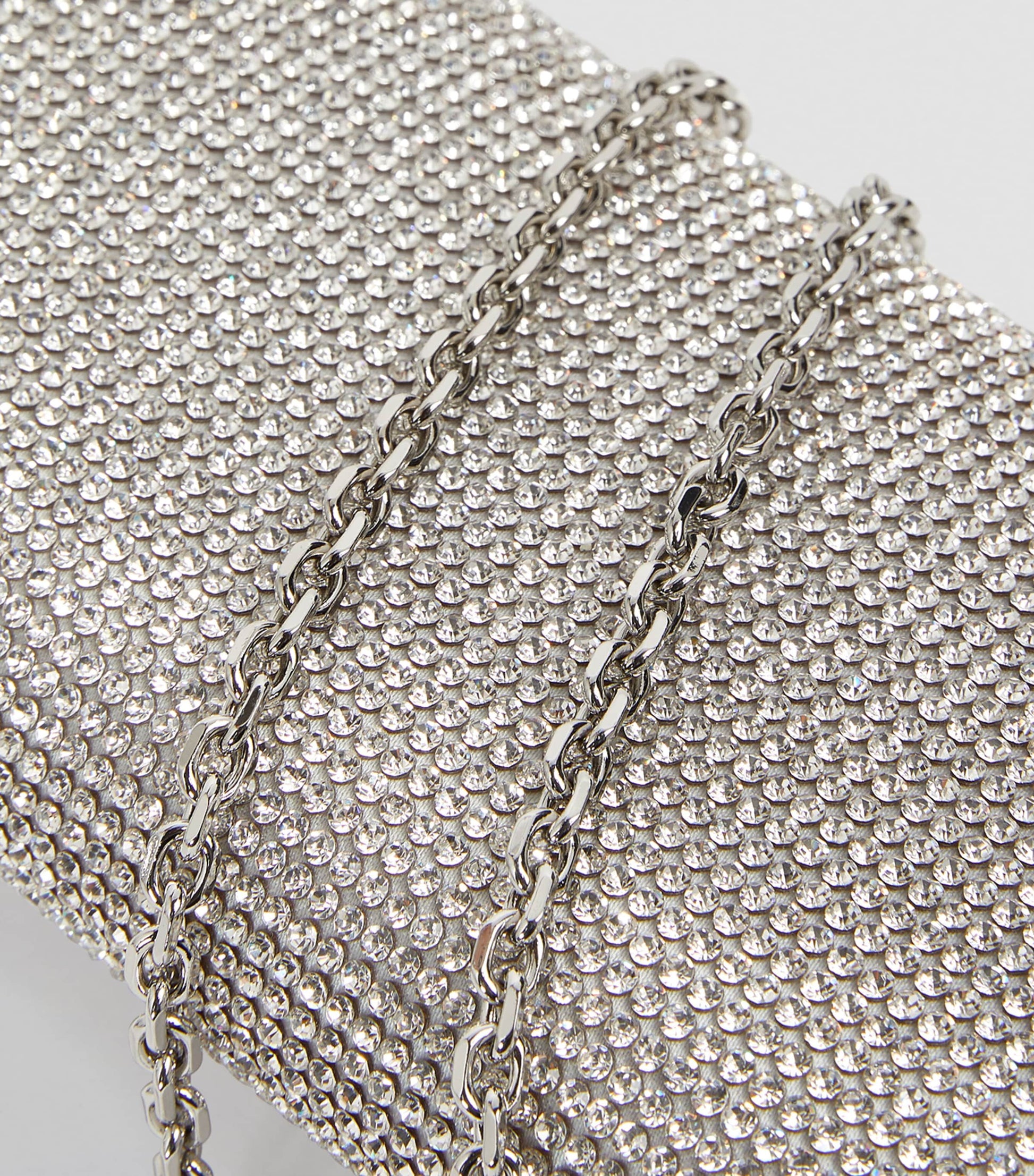 Satin Crystal-Embellished Perry Clutch Bag