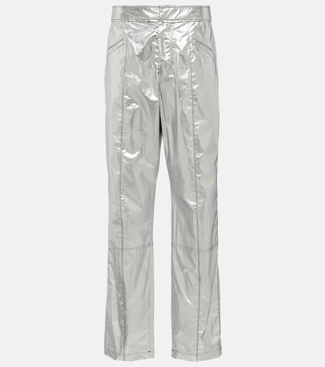 Isabel Marant - Anea high-rise coated cotton pants