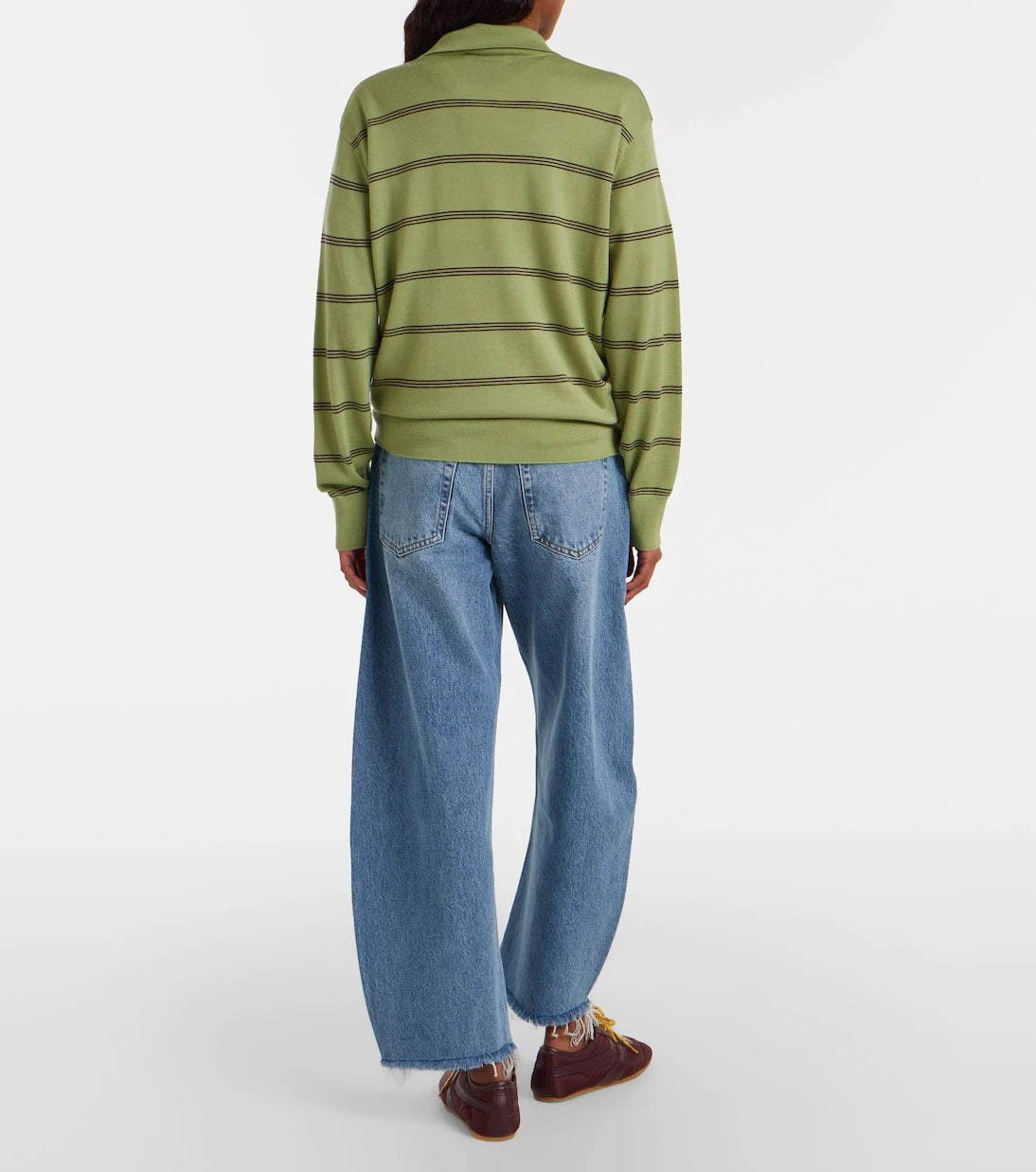 Frame - Bubble cropped barrel-leg jeans