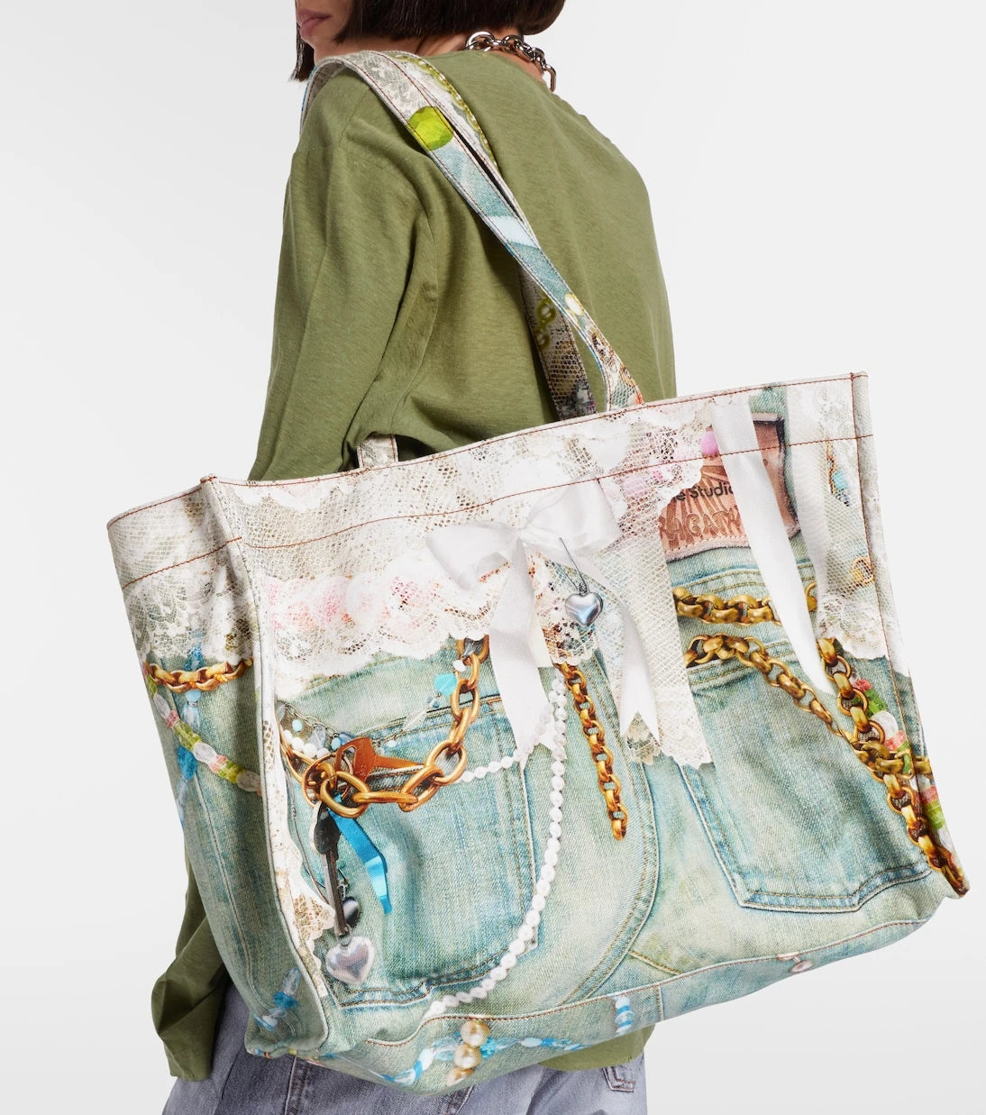 Acne Studios - Logo trompe l'oeil canvas tote bag
