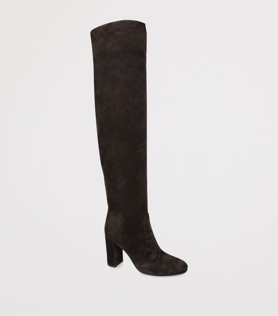 Gianvito Rossi Brown Suede Glen Over-The-Knee Boots 45