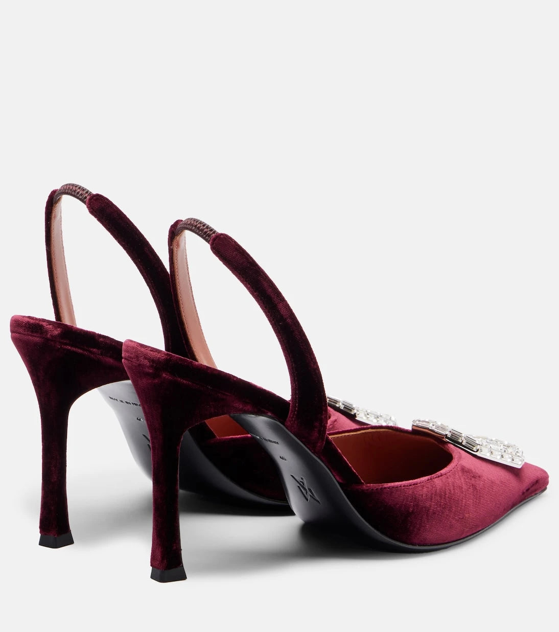 Amina Muaddi - Camelia 90 velvet slingback pumps