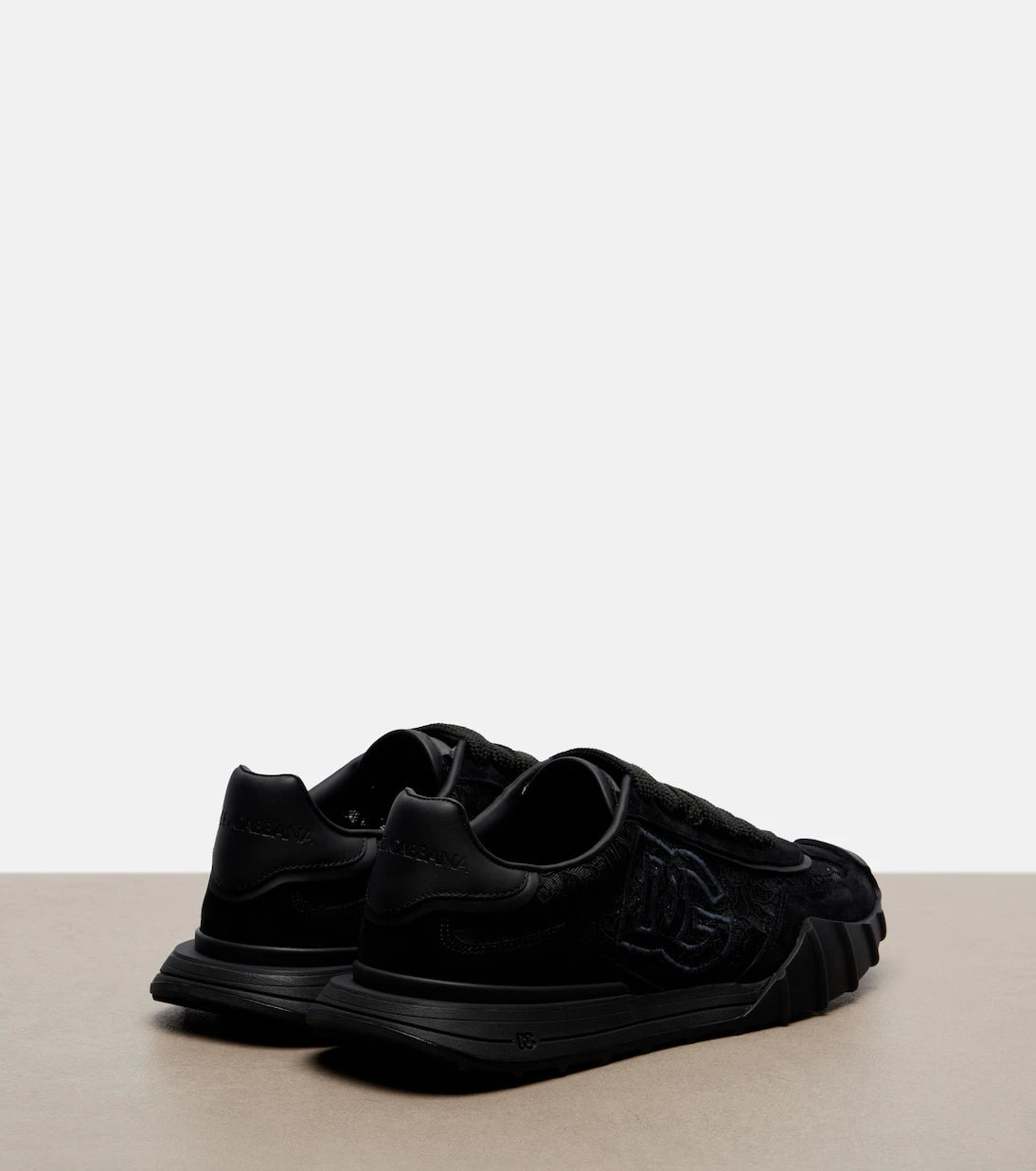 Dolce&Gabbana - Runner leather-trimmed lace sneakers