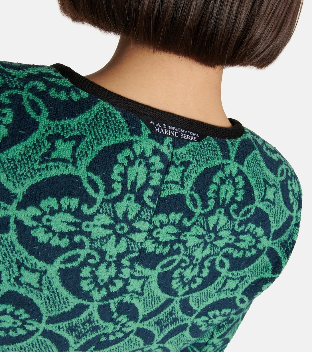 Marine Serre - Jacquard cropped cotton jacket