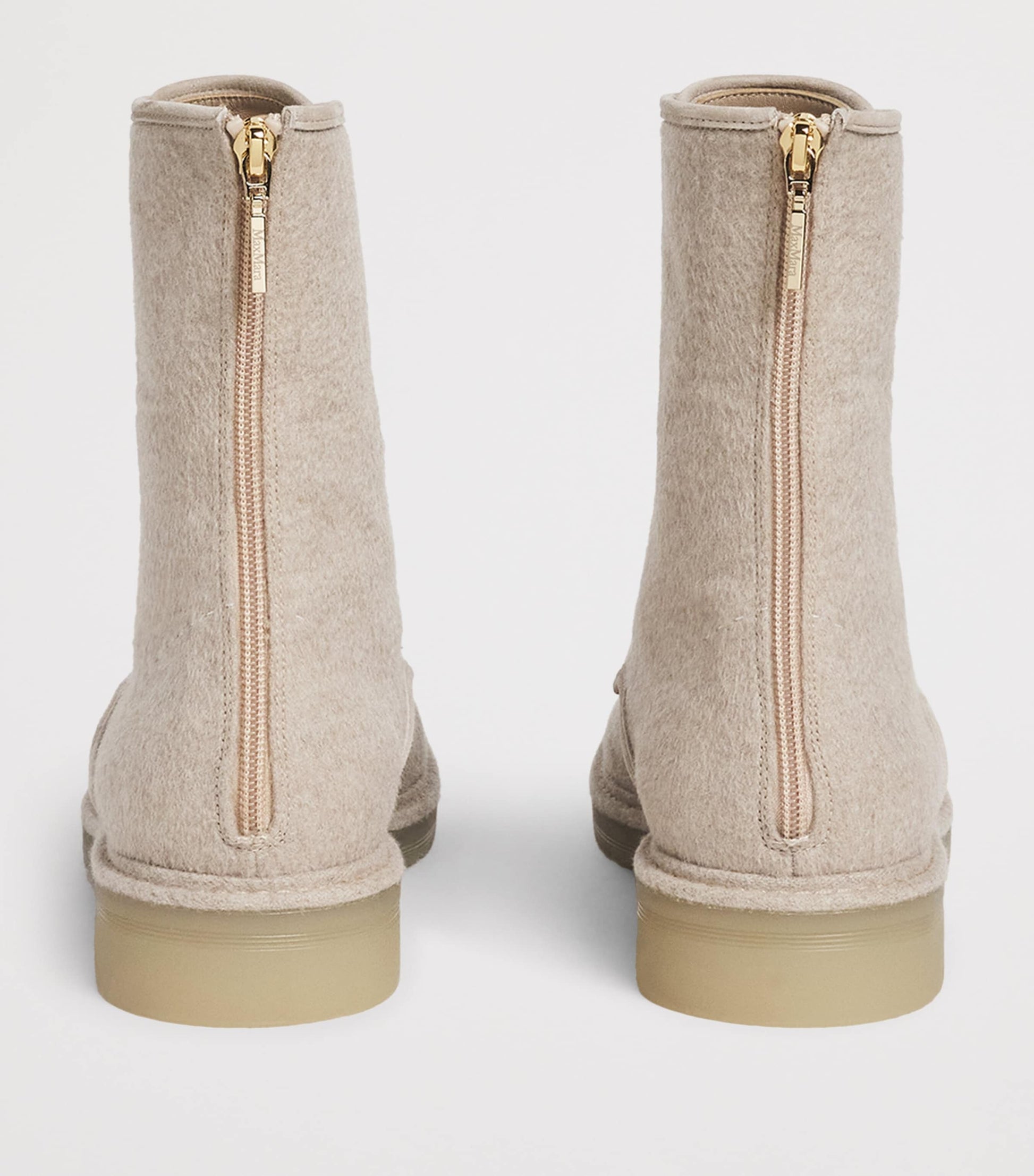 Beige Cashmere Ankle Boots