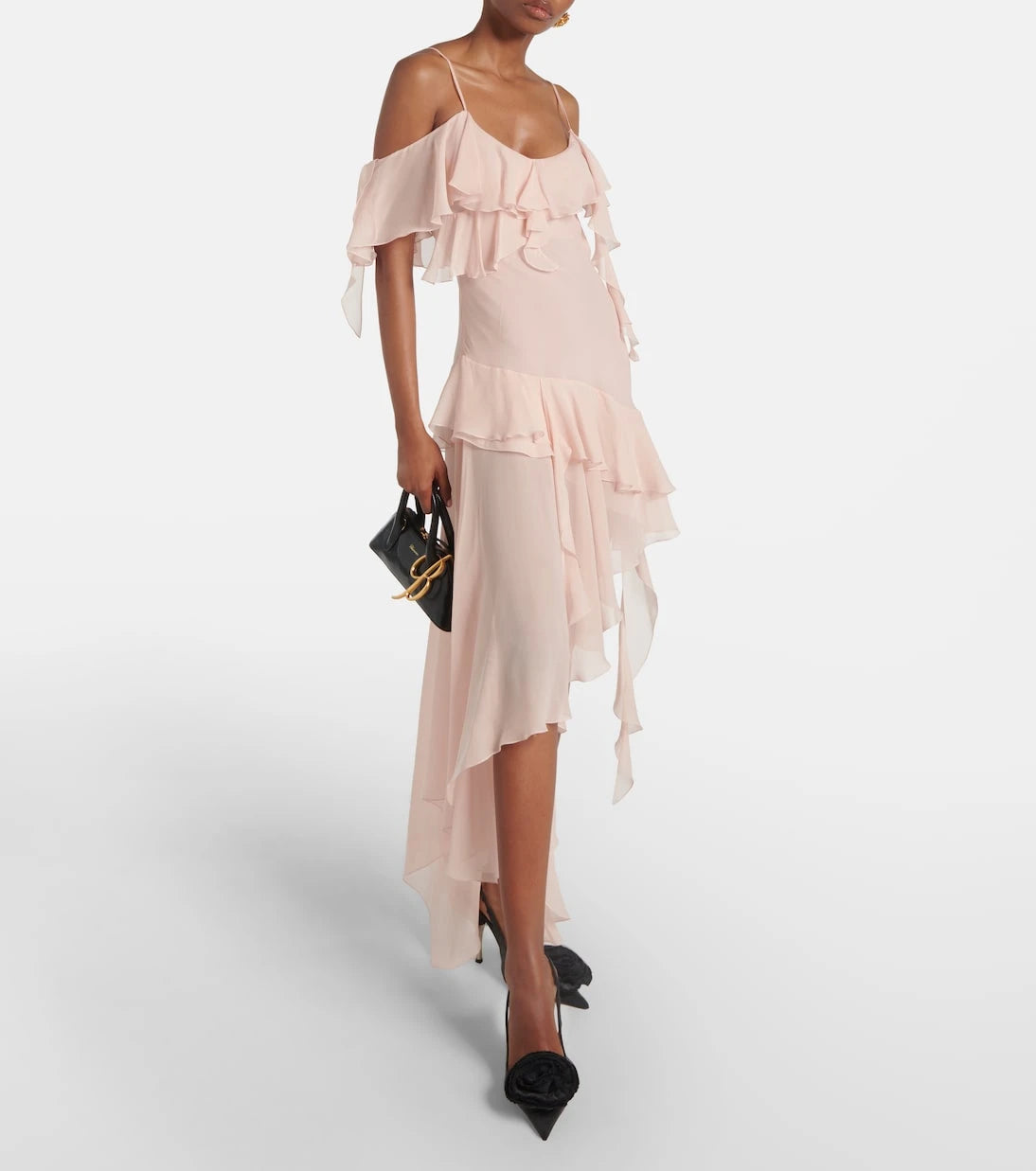 Blumarine - Ruffled silk georgette minidress