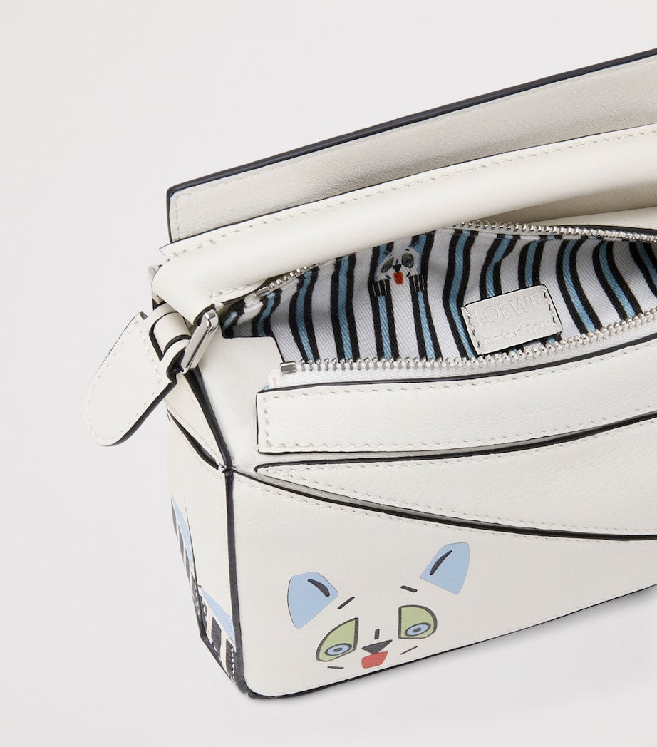 LOEWE x Louis Wain Mini Leather Puzzle Top-Handle Bag