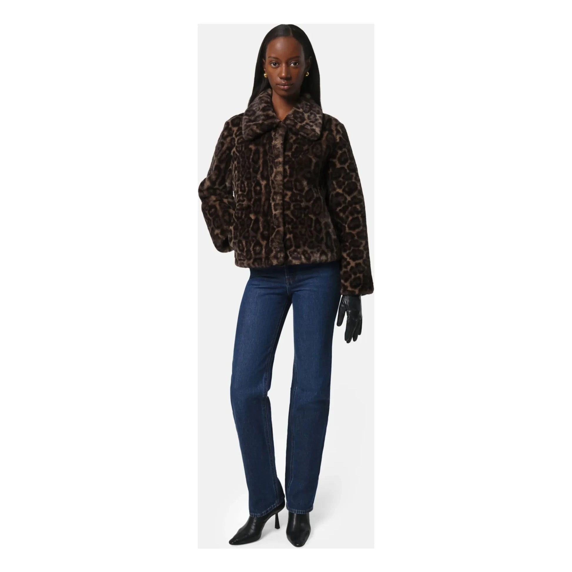 Apparis - Elis Leopard Recycled Fiber Jacket | Brown