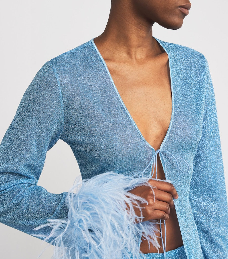 Oséree Blue Lumiere Plumage Kaftan