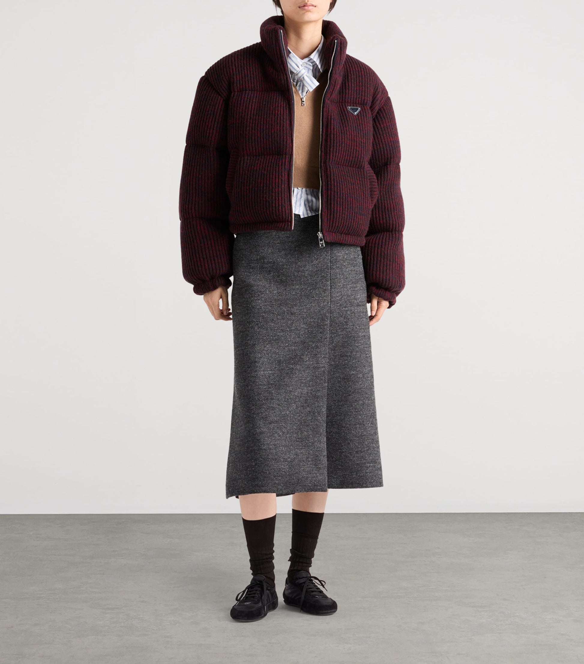 Prada Brown Wool-Cashmere Down Jacket