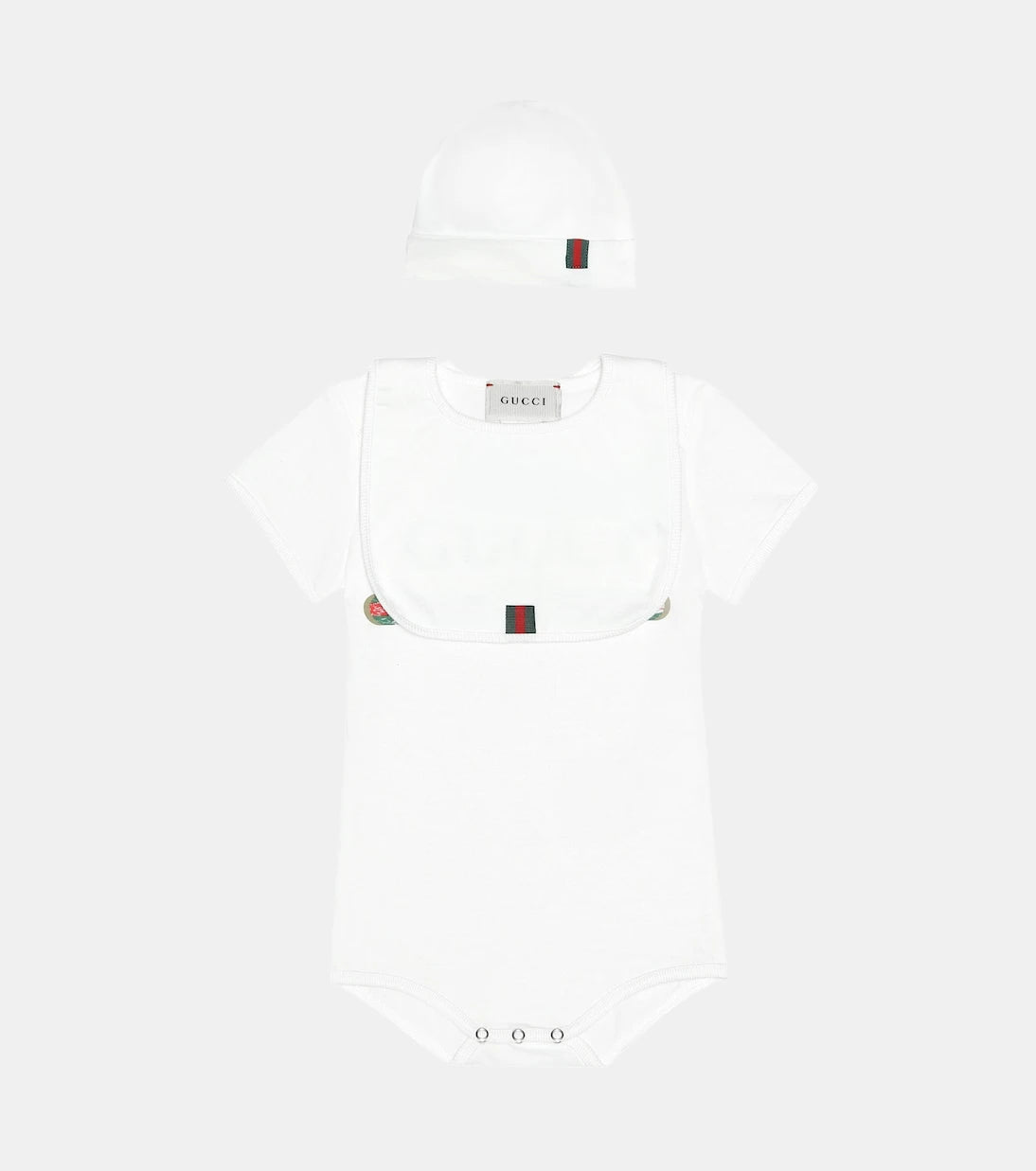 Gucci Kids - Cotton bodysuit, bib and hat set