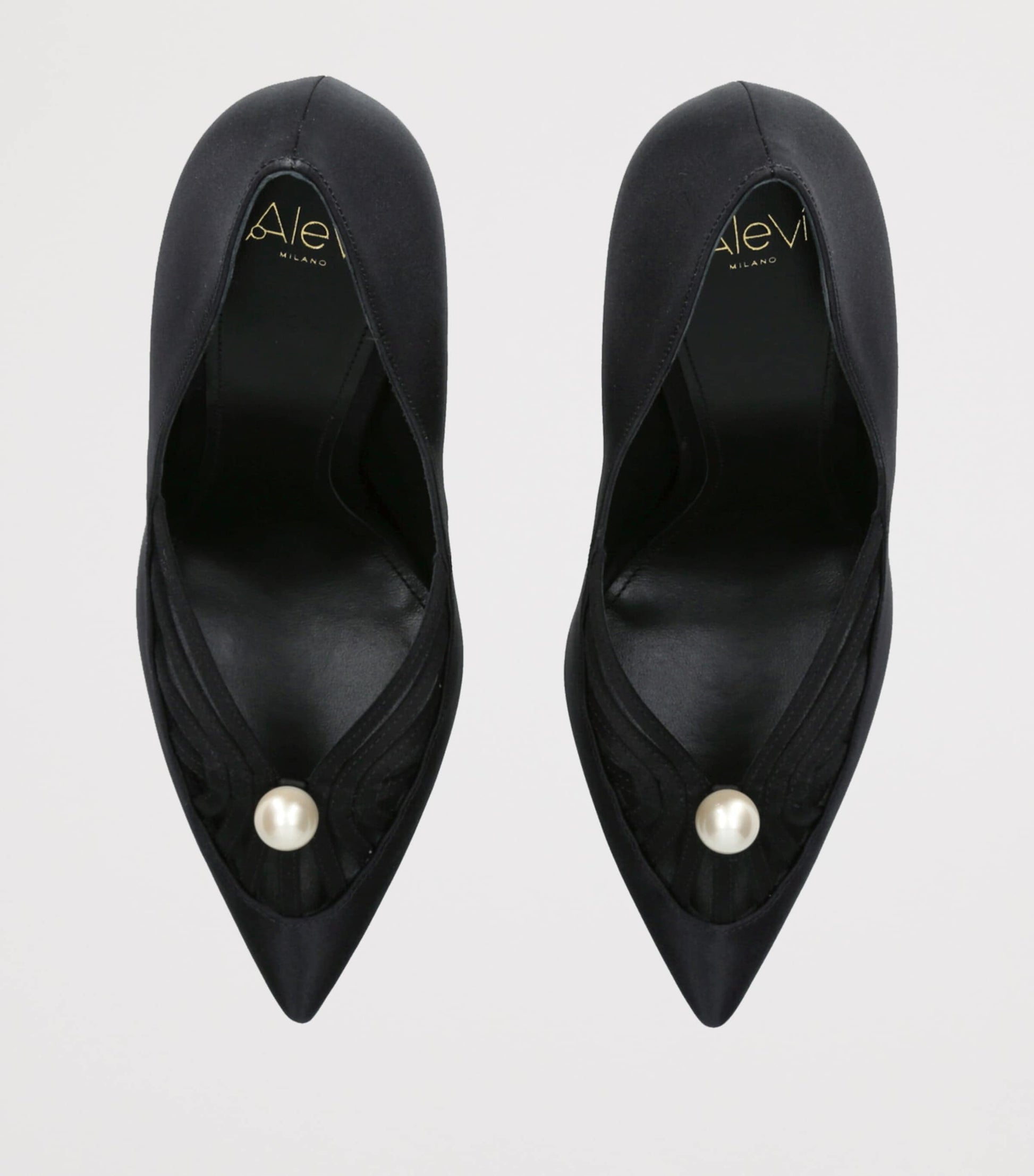 Alevi Black Satin Susi Pumps 110