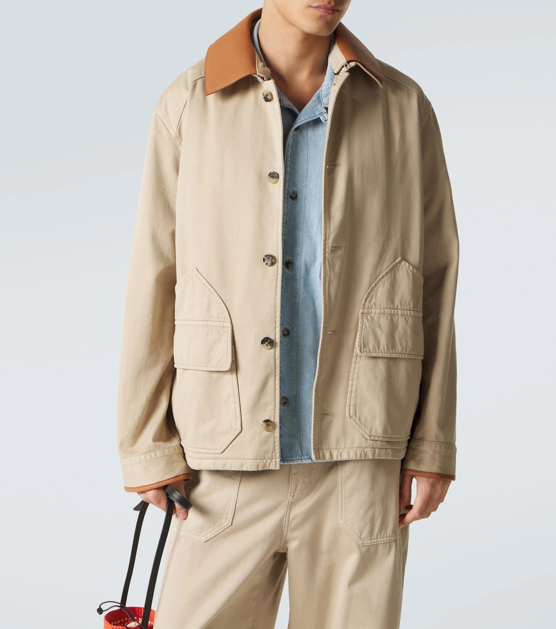 Loewe - Paula's Ibiza leather-trimmed cotton jacket