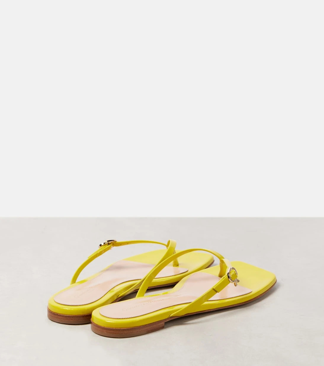 Gianvito Rossi - Ribbon patent leather thong sandals
