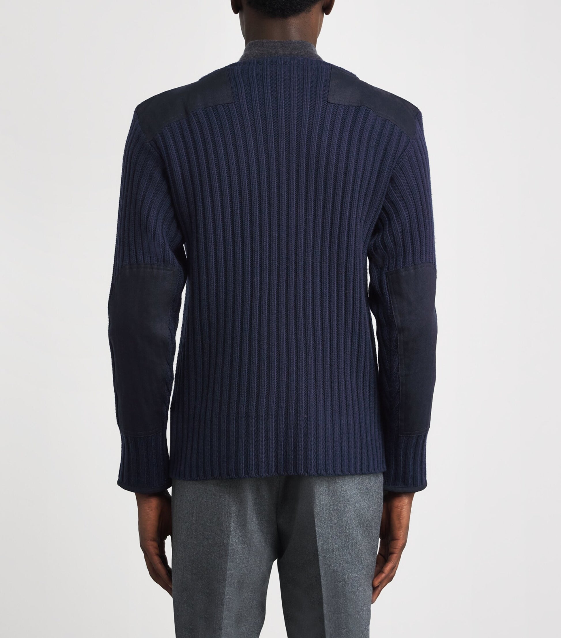 Navy Merino Wool-Cashmere 007 Sweater