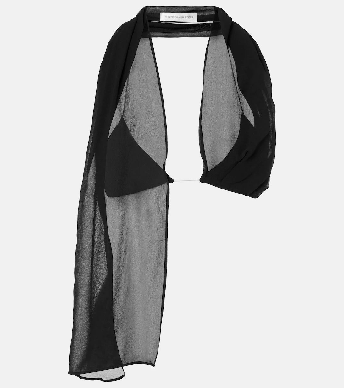 Christopher Esber - Open-back silk georgette top