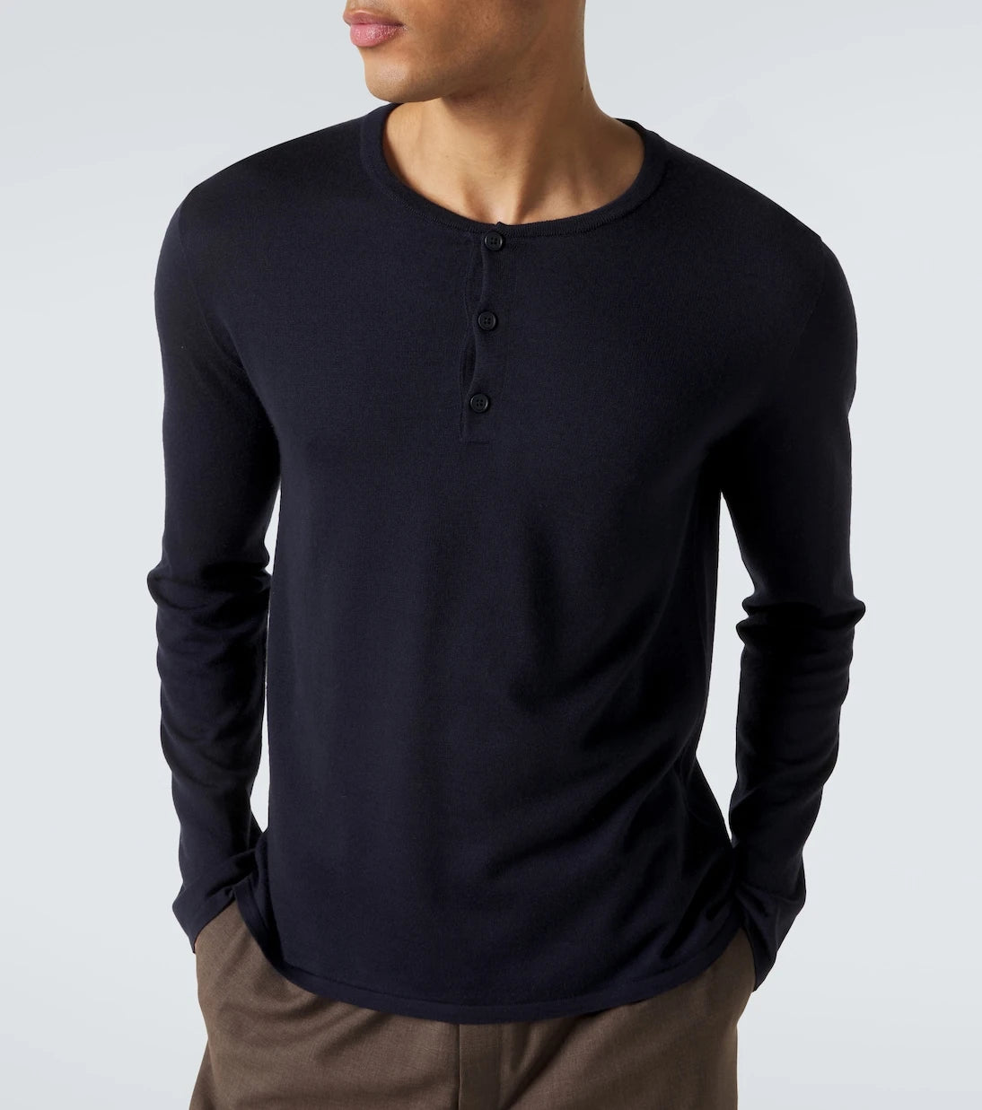 The Row - Ayan cashmere and silk Henley shirt