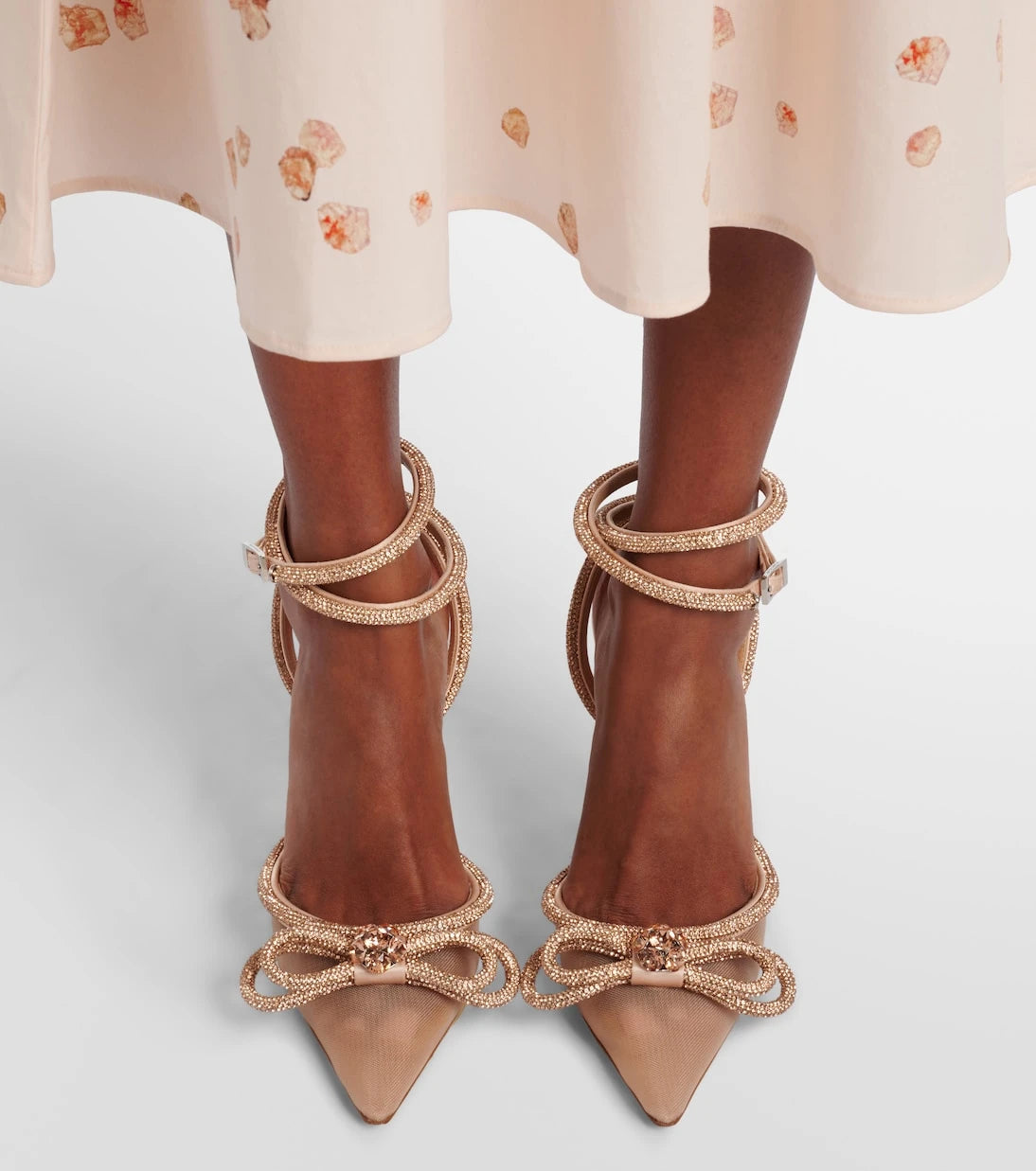 Mach & Mach - Double Bow 110 mesh slingback pumps