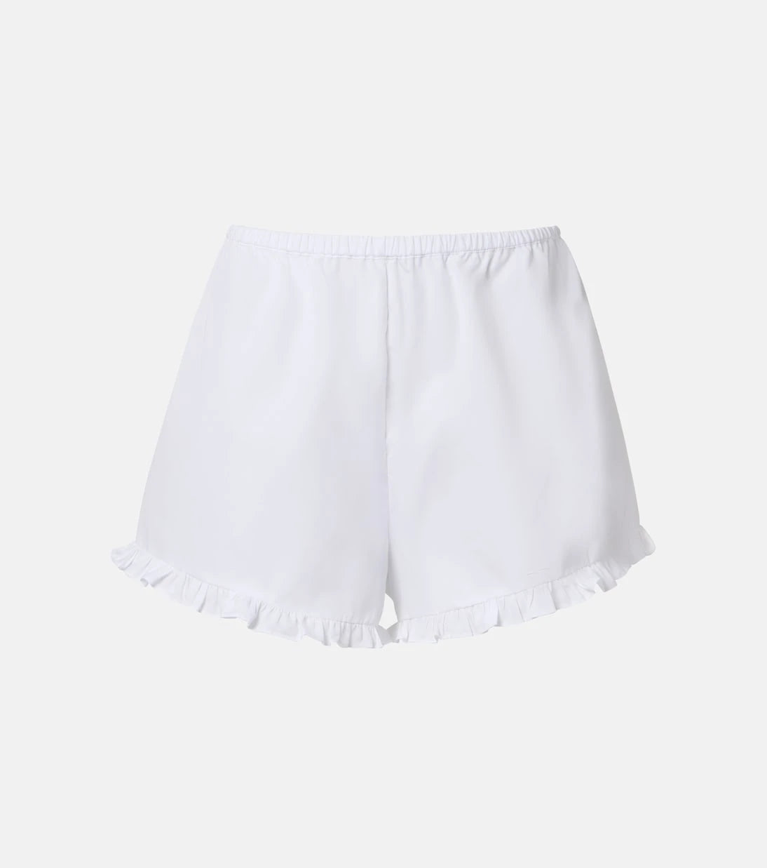 Hunza G - Frill cotton poplin shorts