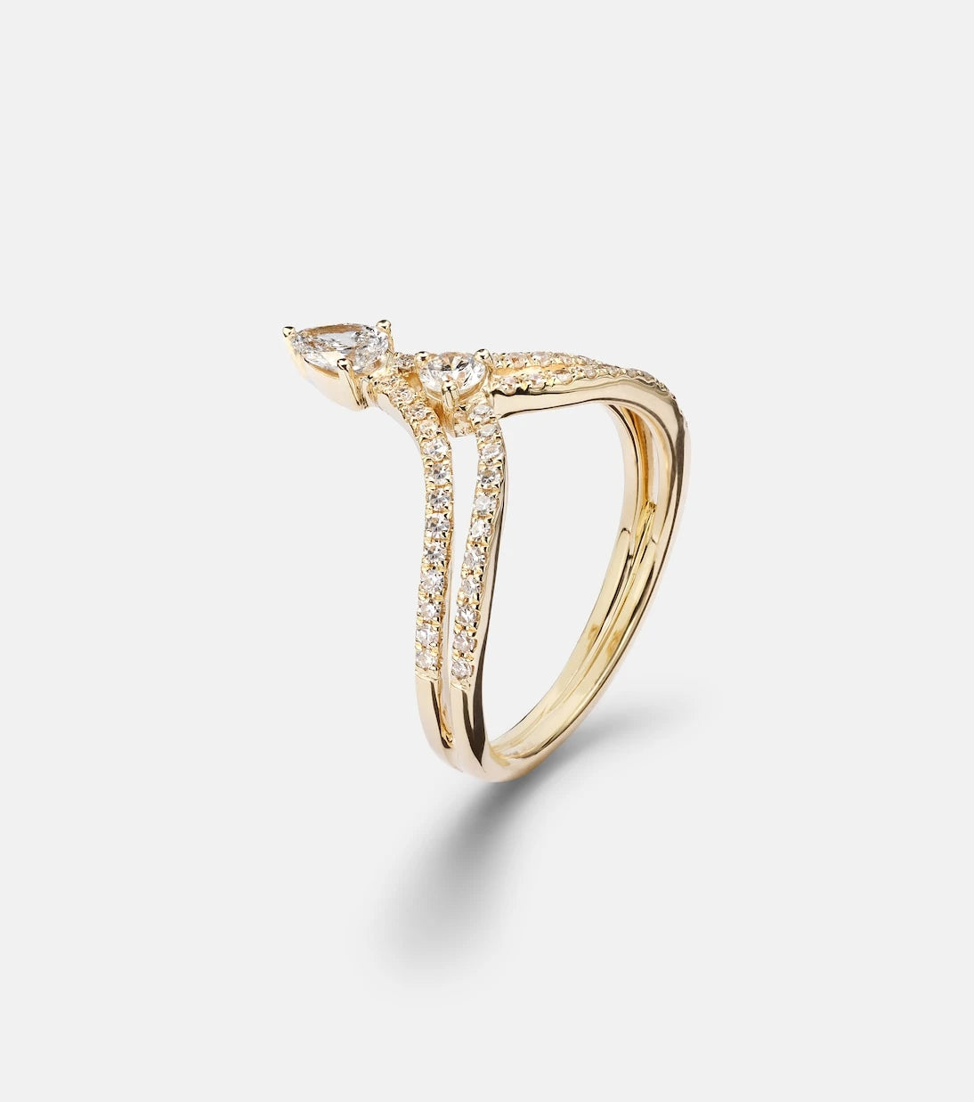 Shay Jewelry - خاتم بنصر مرصع بالألماس من الذهب عيار 18 قيراطاً