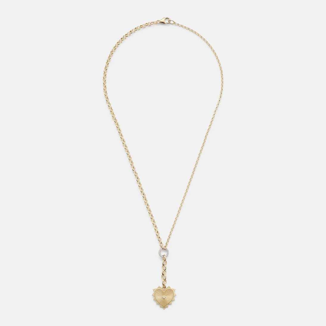 FoundRae - Radiating Heart 18kt gold pendant necklace with diamonds