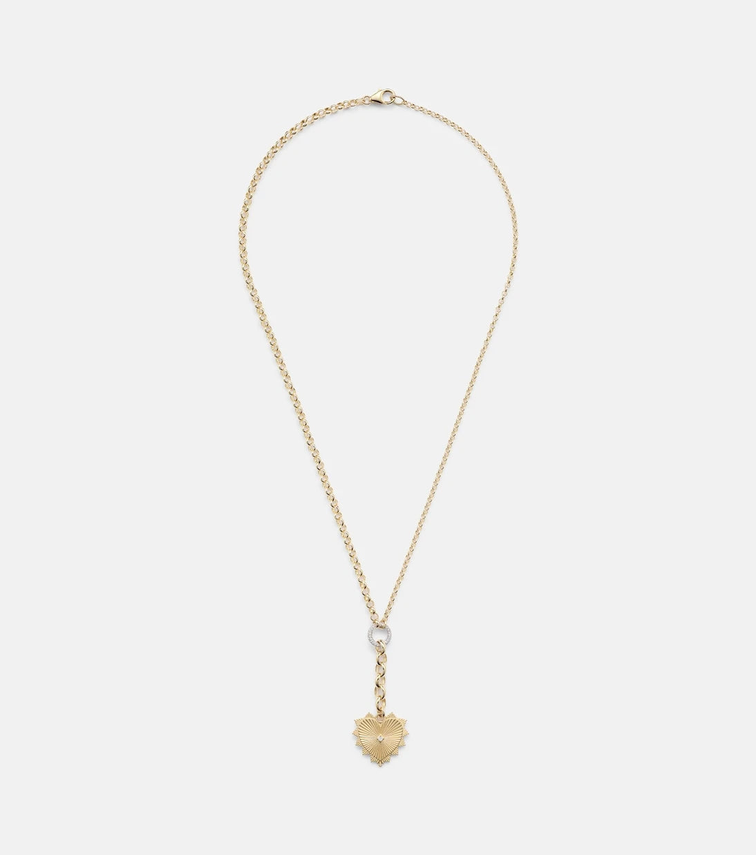 FoundRae - Radiating Heart 18kt gold pendant necklace with diamonds