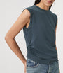 AllSaints Blue Ruched West Tank Top
