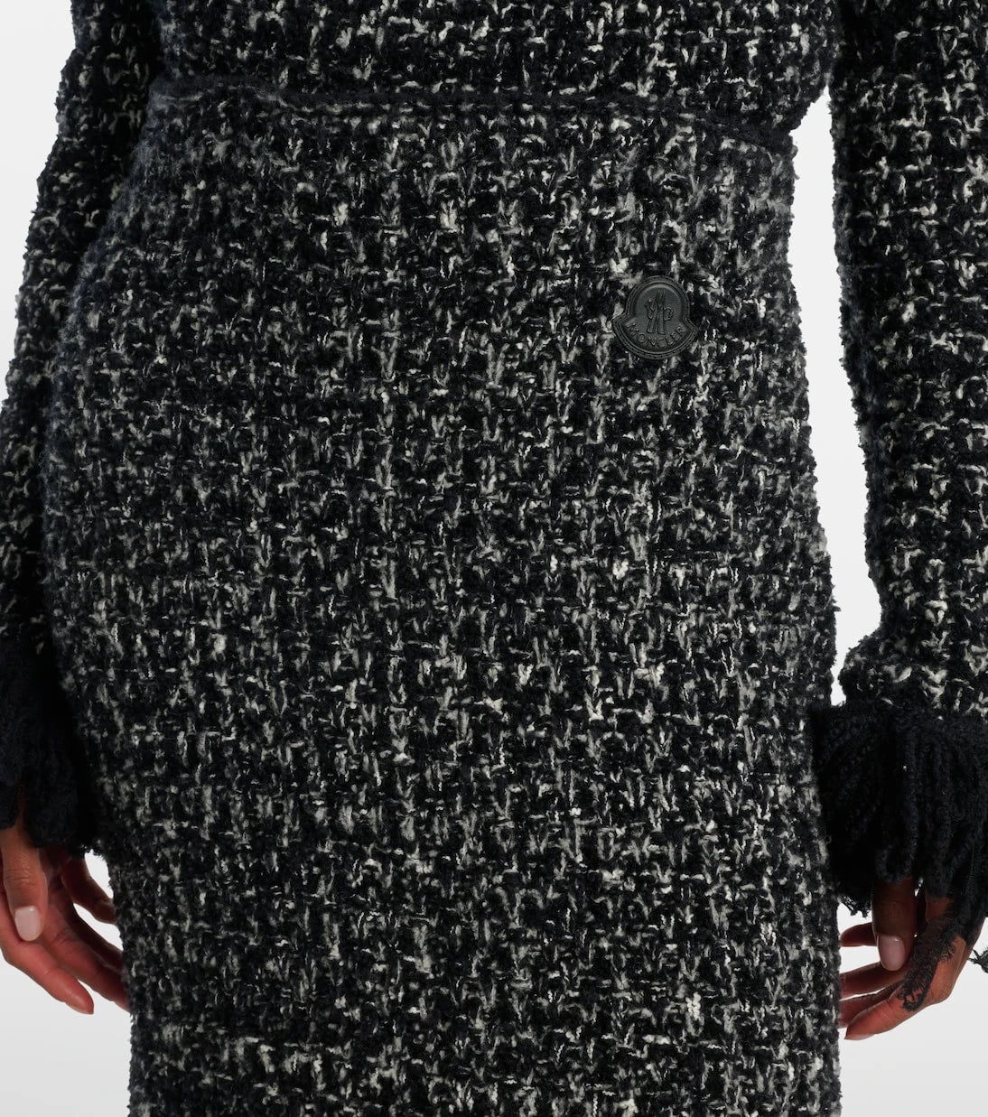 Moncler - Fringed wool-blend pencil skirt