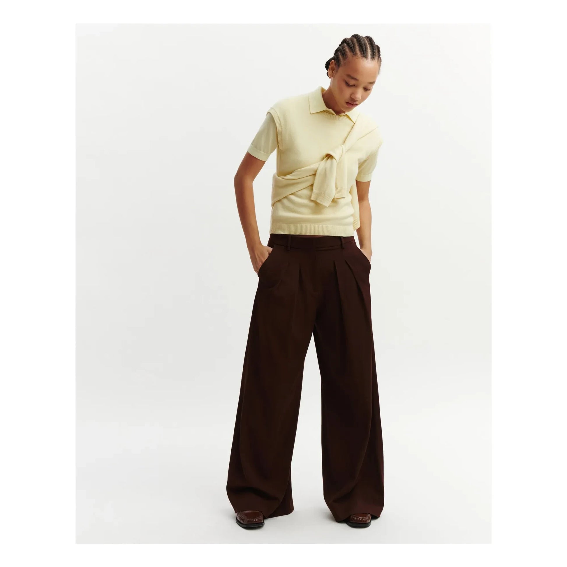 Bompard - Short-sleeved Cashmere Sweater | Lemon yellow