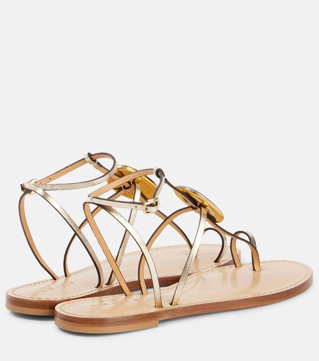 Amanu - Cairo embellished metallic leather sandals