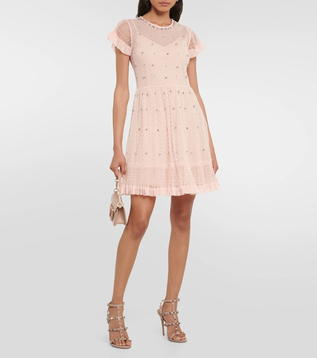 REDValentino - Embellished point d’esprit tulle minidress