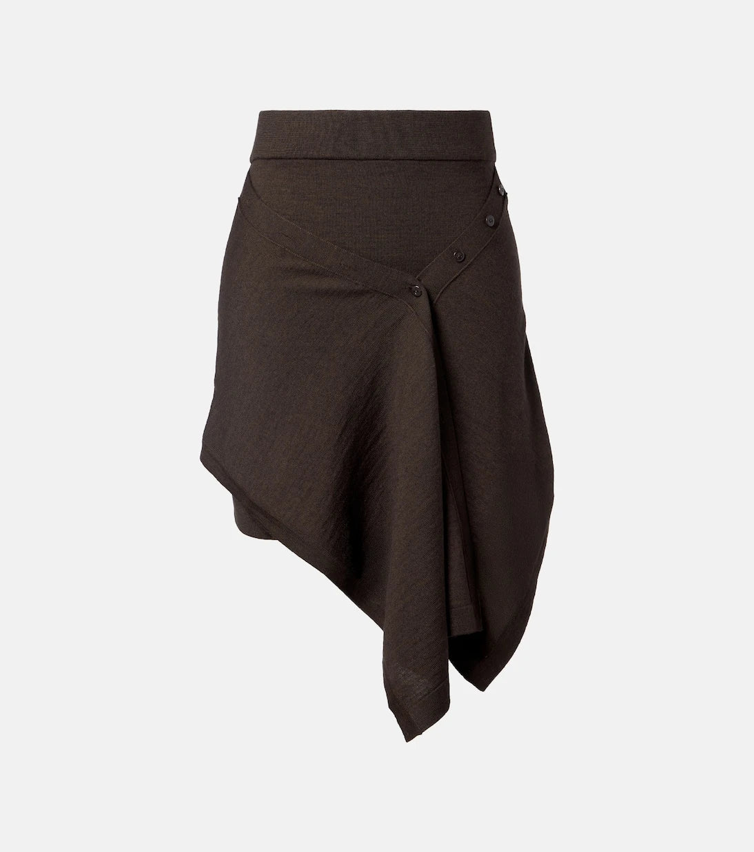 Lemaire - Asymmetric wool-blend miniskirt