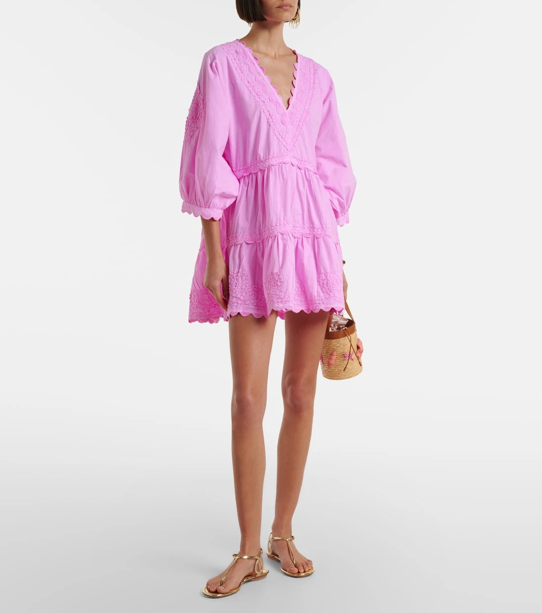 Juliet Dunn - Embroidered cotton minidress