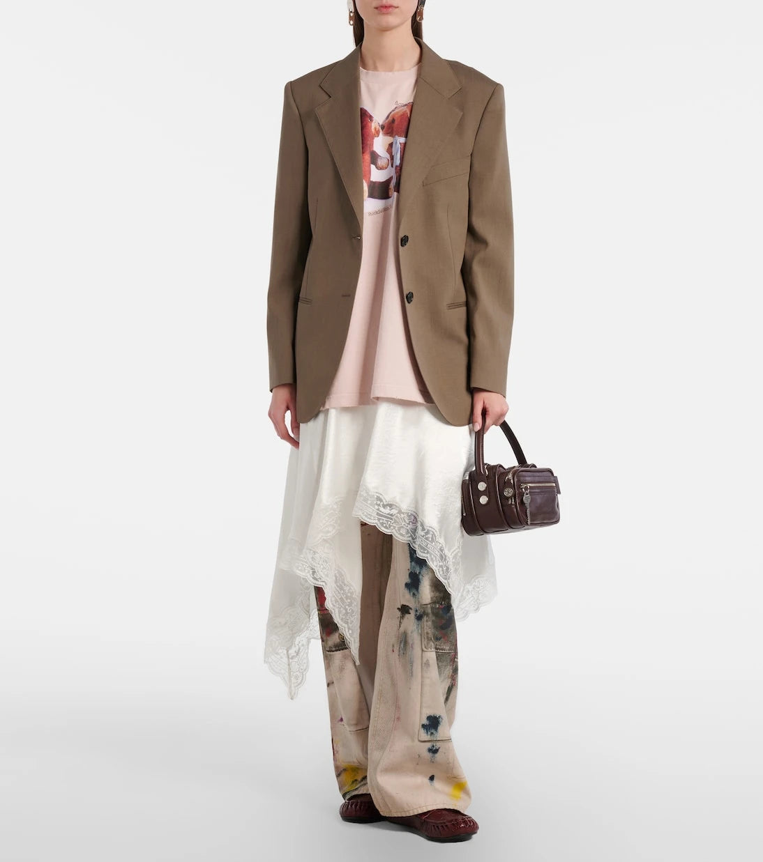 Acne Studios - حقيبة كاميرو كيت جلدية بمقبض علوي