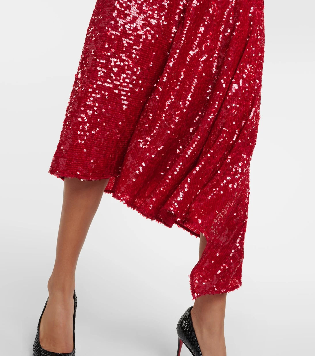 Erdem - Asymmetric sequined midi dress