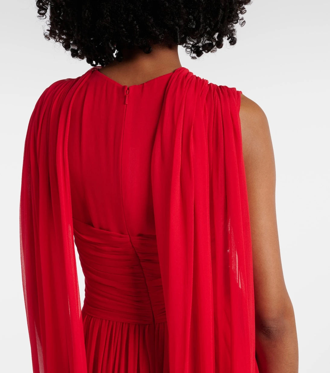 Costarellos - Seva gathered silk georgette gown