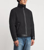 Pal Zileri Grey Suede Shearling Bomber Jacket