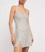 Clio Peppiatt Silver Crystal Square-Neck Mini Dress