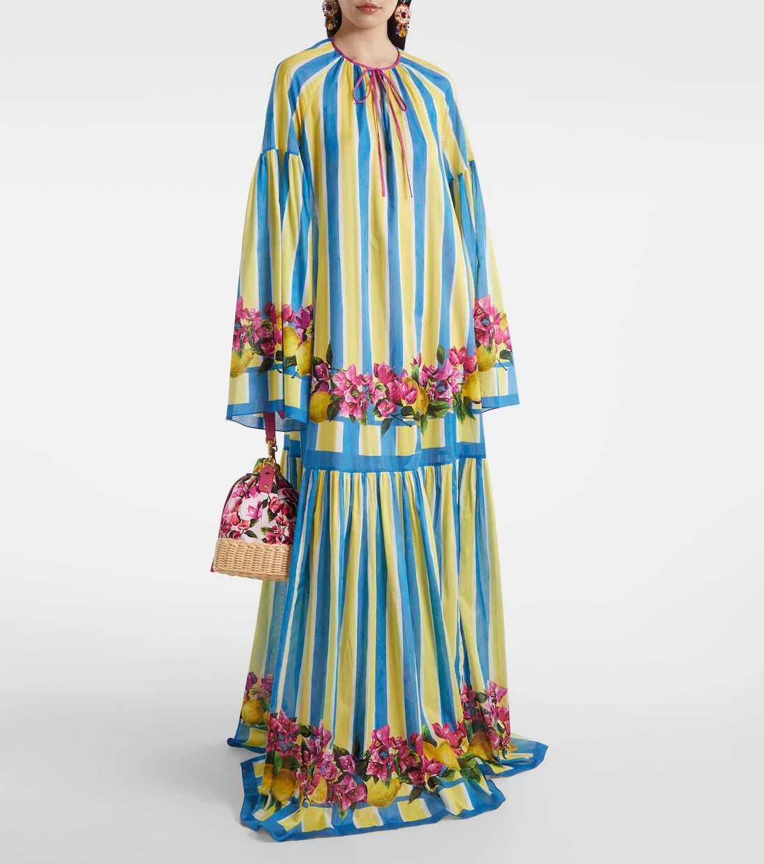 Dolce&Gabbana - Çizgili pamuklu kaftan